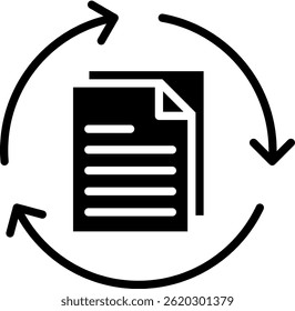 Paper Recycle Icon Glyph Vector Illustration