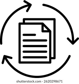 Paper Recycle Icon Line Vector Illustration