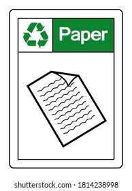 Paper Recycle Symbol Sign, Vector Illustration, Isolate On White Background Label .EPS10