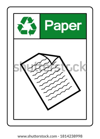 Paper Recycle Symbol Sign, Vector Illustration, Isolate On White Background Label .EPS10
