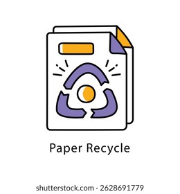 Paper Recycle vector Filled Outline Style Icon. Eps 10 File