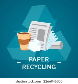 Paper recycling composition vector illustration