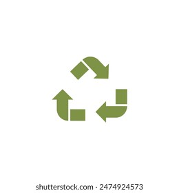 Icono de reciclaje de papel. Ilustración vectorial que muestra un cartel de reciclaje de papel, de color verde, que promueve el cuidado del medio ambiente. Estilo plano sobre fondo aislado.