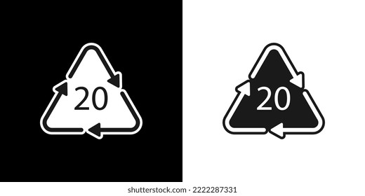 Paper recycling symbol PAP 20. Vector illustration