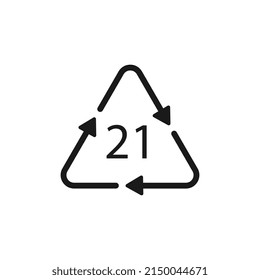 Paper recycling symbol PAP 21 other mixed paper. Vector illustration