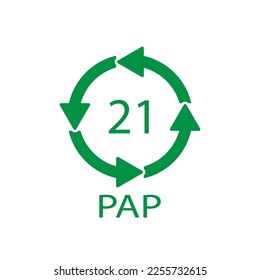 Paper recycling symbol PAP 21 other mixed paper. Vector illustration svg