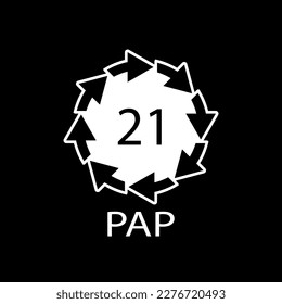 Paper recycling symbol PAP 21 other mixed paper. Vector illustration svg