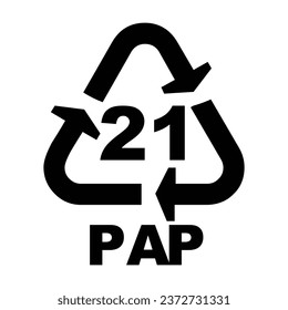 Paper recycling symbol PAP 21 other mixed paper, vector illustration svg