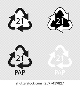 Paper Recycling Symbol PAP 21 Other Mixed Paper Set
