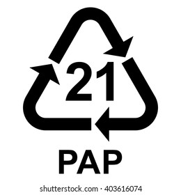 Paper recycling symbol PAP 21 other mixed paper , vector illustration svg