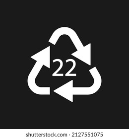 Paper recycling symbol PAP 22. Vector illustration.