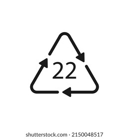 Paper recycling symbol PAP 22. Vector illustration.