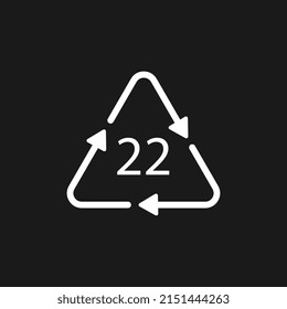 Paper recycling symbol PAP 22. Vector illustration.