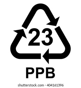 Paper Recycling Symbol PAP 23 Paperboard , Vector Illustration