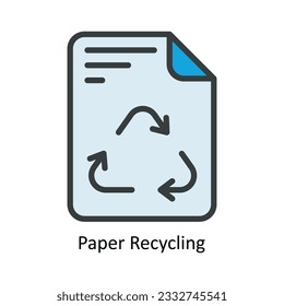 Paper Recycling Vector Fill outline Icon Design illustration. Nature and ecology Symbol on White background EPS 10 File