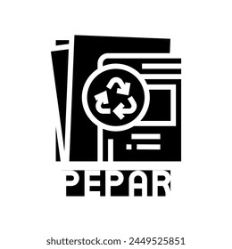 paper recycling waste sorting glyph icon vector. paper recycling waste sorting sign. isolated symbol illustration