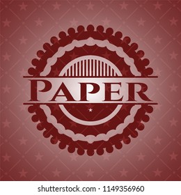 Paper red emblem. Retro