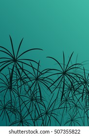 Paper reed detailed silhouettes in nature background vector