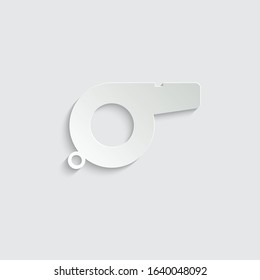 paper Referee whistle icon vector 