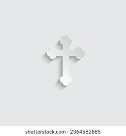 paper Religion cross icon vector church sign