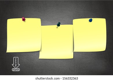 paper for the reminder and pin stripes on blackboard