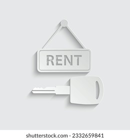 paper  rent car vector icon auto rent