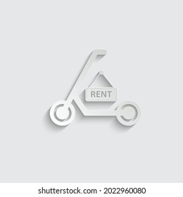 paper rent an  electric  scooter icon - vector