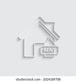 paper rent a house icon - vector