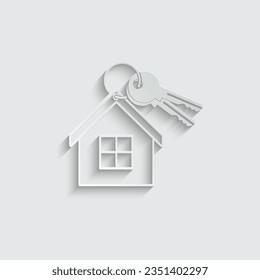 papel alquilar un icono de casa - vector