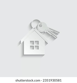 Papier mietet ein Haus Symbol - Vektorgrafik