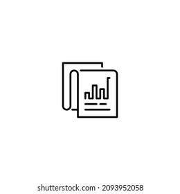 icono de trazo editable de informe de papel, vectores de icono de negocio 10