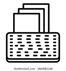 Paper report icon. Outline paper report vector icon for web design isolated on white background