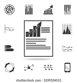 Paper Report with trend up icon. Detailed set of Trend diagram and chart icons. Premium quality graphic design. One of the collection icons for websites, web design, mobile app on white background