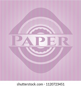 Paper retro pink emblem