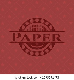 Paper retro style red emblem