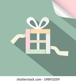 Paper Retro Vector Gift Box, Present Box on Retro Background 