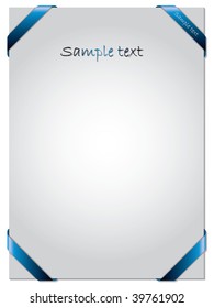 Paper with ribbon in corners