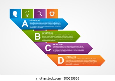 Paper ribbon infographics design template.  