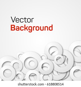 Paper rings abstract background with drop shadows. Vector illustration for business presentation