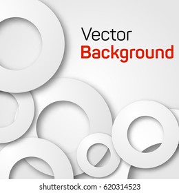 Paper rings abstract background with drop shadows. Vector illustration for business presentation