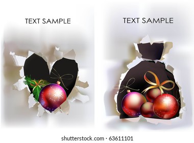 paper ripped christmas set