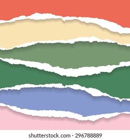 Paper ripped vector background set space texture