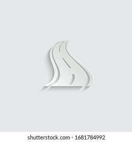 Icono de Carretera de papel. signo de carretera de vector negro 