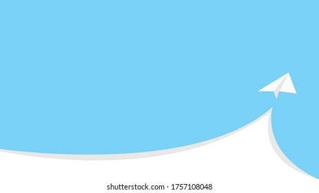 Paper rocket background Bright blue background Communicating the bright destination Can be used as an illustration or a website