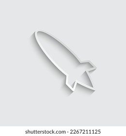signo de bomba vectorial de icono de cohete de papel