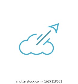 Paper rocket logo template vector icon design