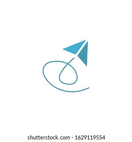 Paper rocket logo template vector icon design