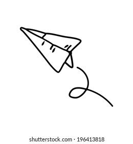 Paper Rocket On White Background.