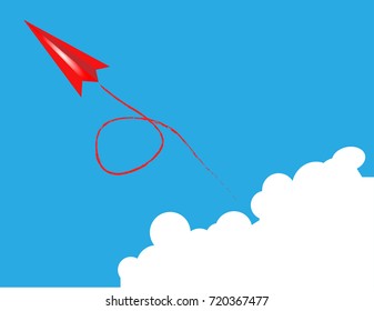 paper rocket.vector  illustration concept of business product on a market.