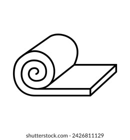 paper, roll, design, scroll, rolled, empty, isolated, building material icon